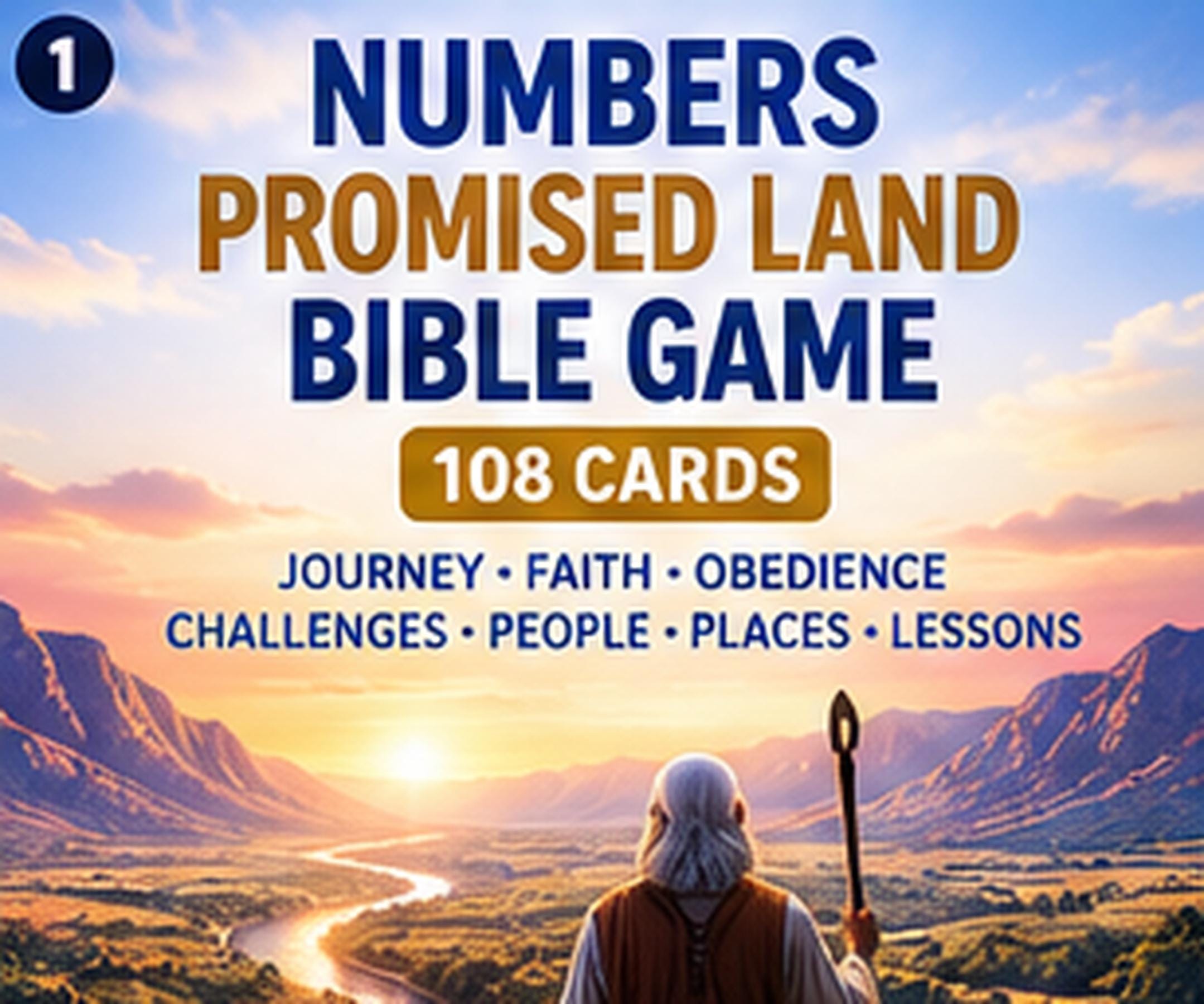 Numbers Promised Land Bible Game, 108-Card Printable (Digital Download) cover