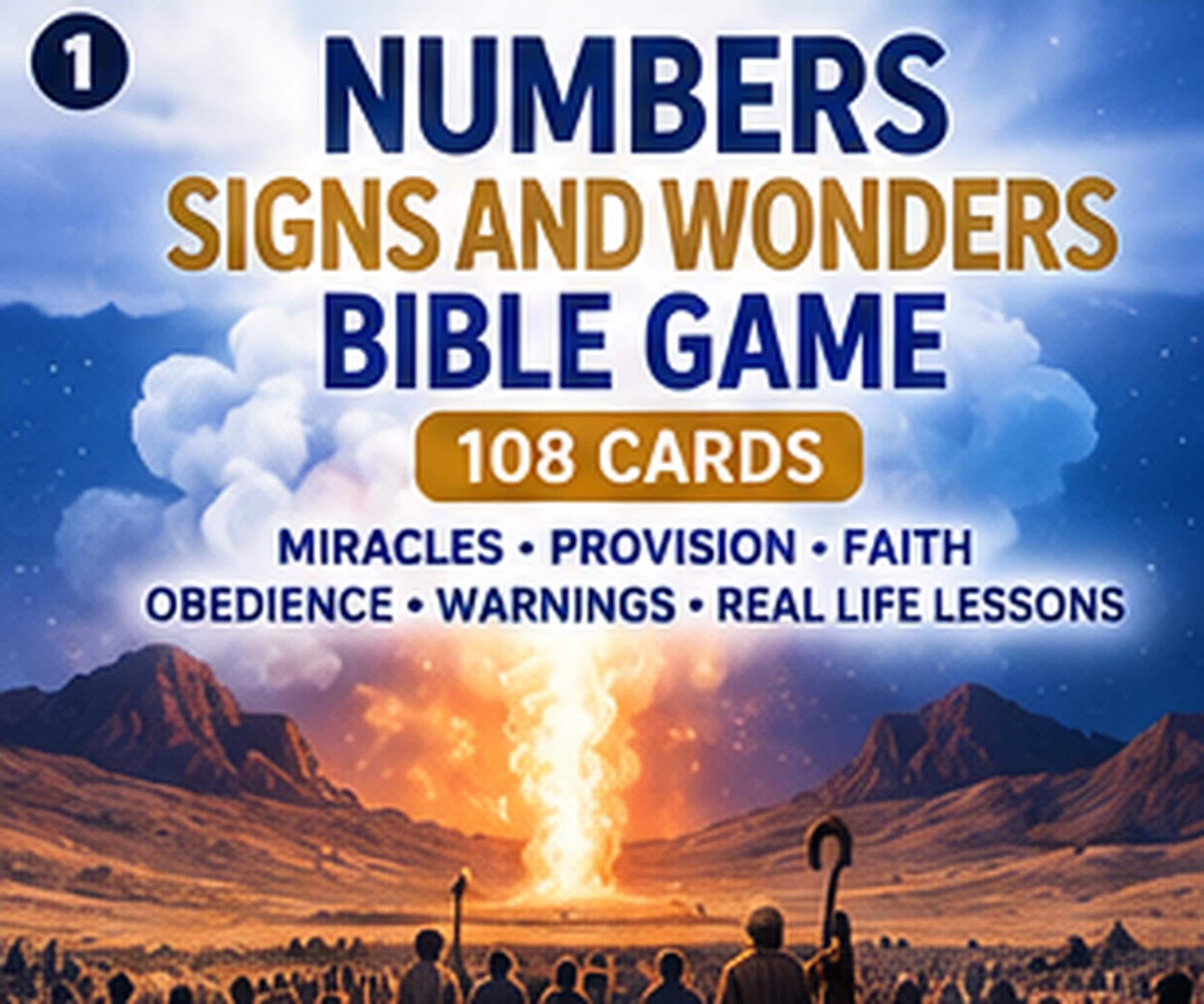 Numbers Bible Game, 108-Card Printable, Faith & Miracles (Digital Download) cover