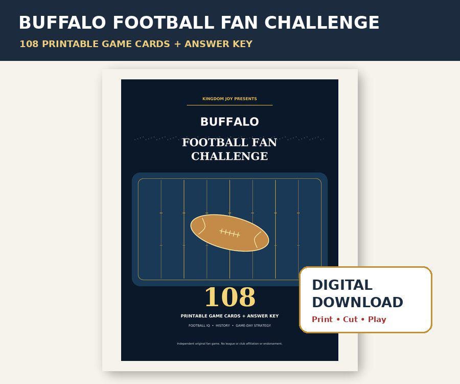 Buffalo Football Fan Challenge | 108-Card Trivia Game (Digital Download) cover