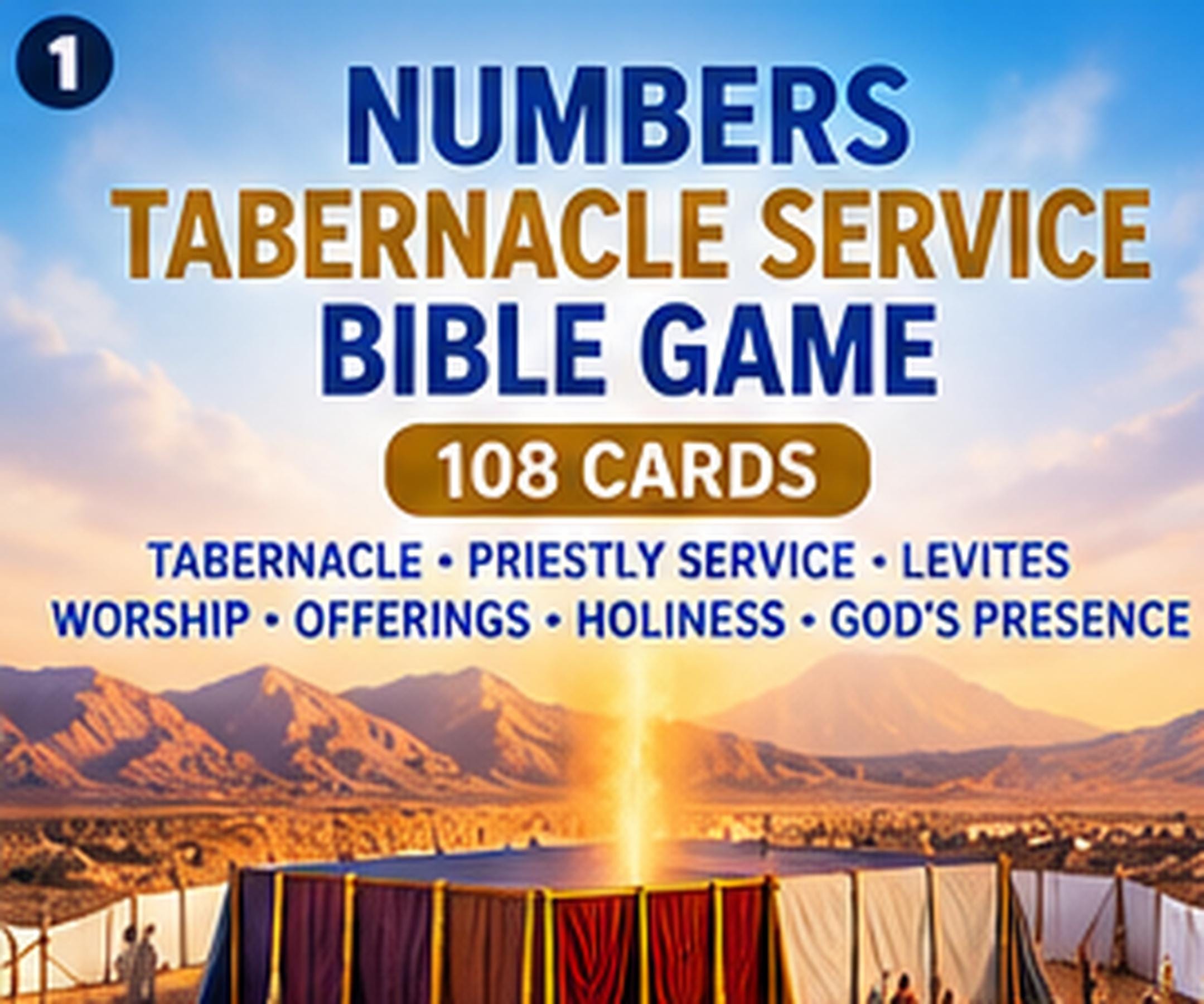 Numbers Tabernacle Service Bible Game, 108 Cards, Christian Family Study (Digital Download) cover