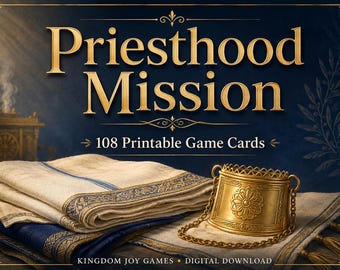Juego bíblico de la misión del sacerdocio, juego familiar cristiano sobre Levítico, imprimible para la escuela dominical, descarga digital.