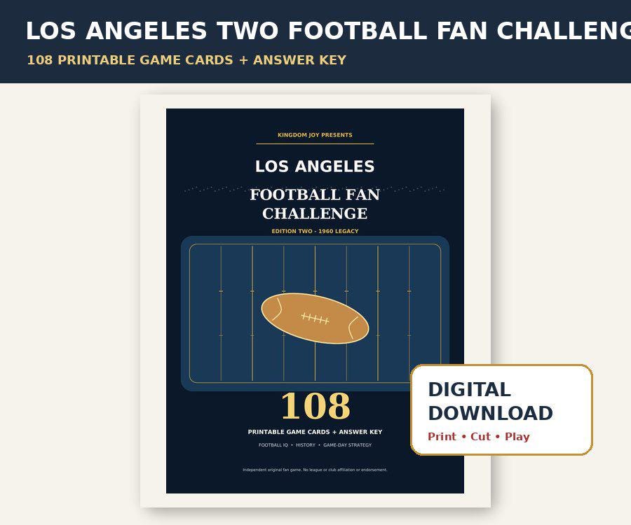 Los Angeles Football Fan Game 2 | 108 Printable Cards (Digital Download) cover