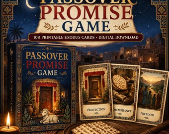 Juego bíblico de la Promesa de la Pascua, juego familiar cristiano imprimible del Éxodo, descarga digital