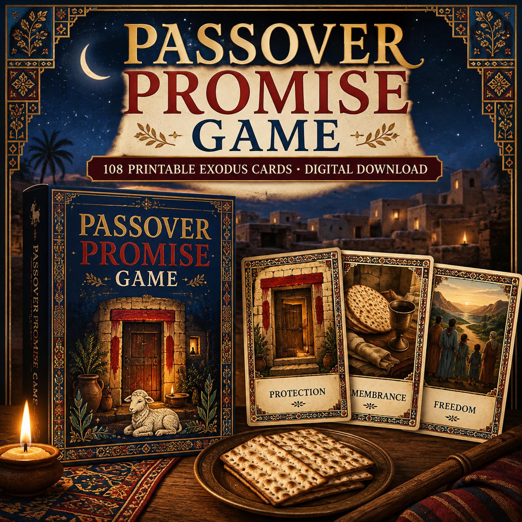 Passover Promise Bible Game, Exodus Printable Christian Family Game, Digital Download cover