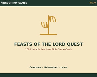 Juego de las Fiestas del Señor: 108 tarjetas imprimibles del juego bíblico Levítico (descarga digital)