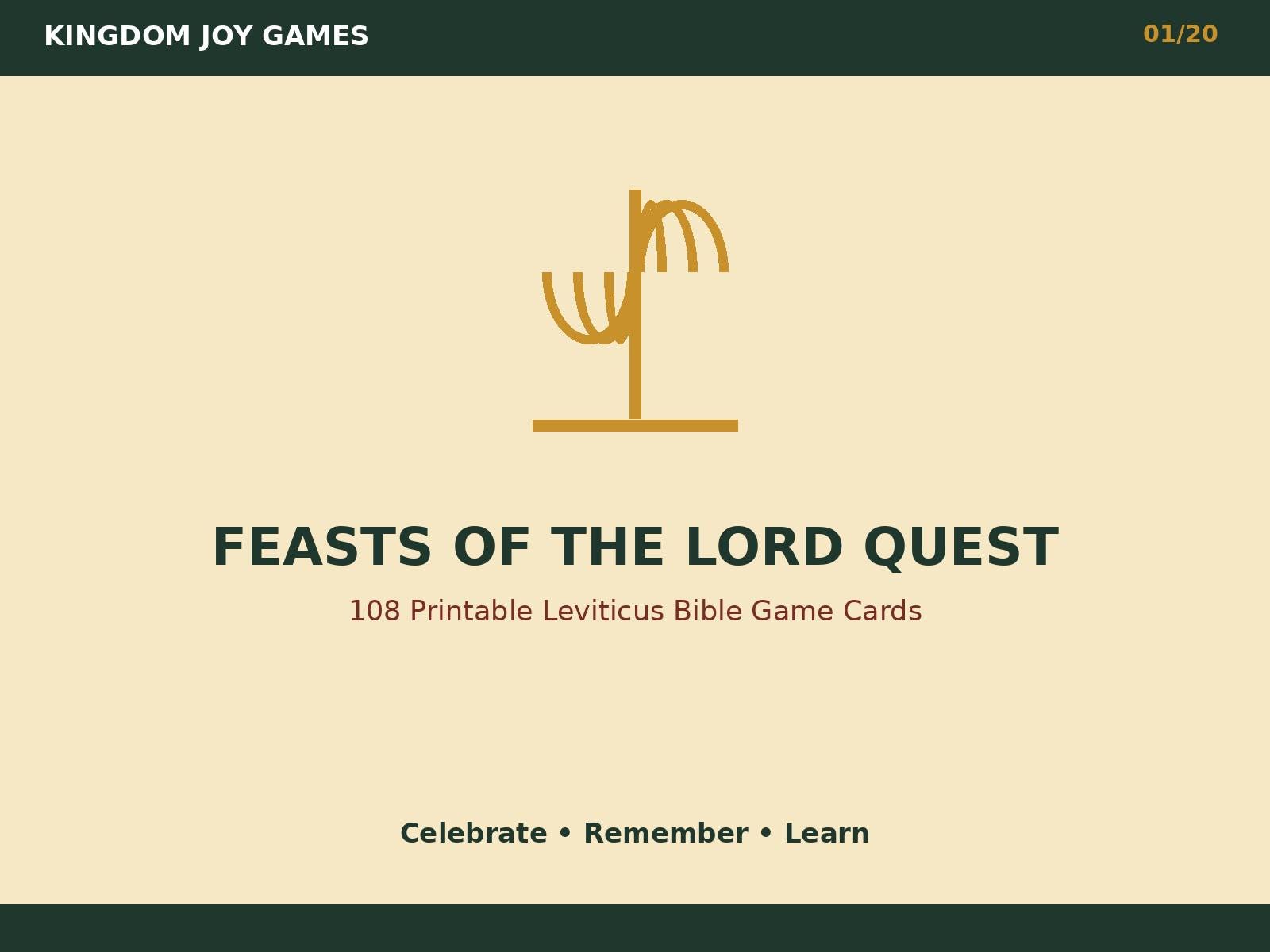 Feasts of the Lord Quest, 108 Printable Leviticus Bible Game Cards (Digital Download) cover