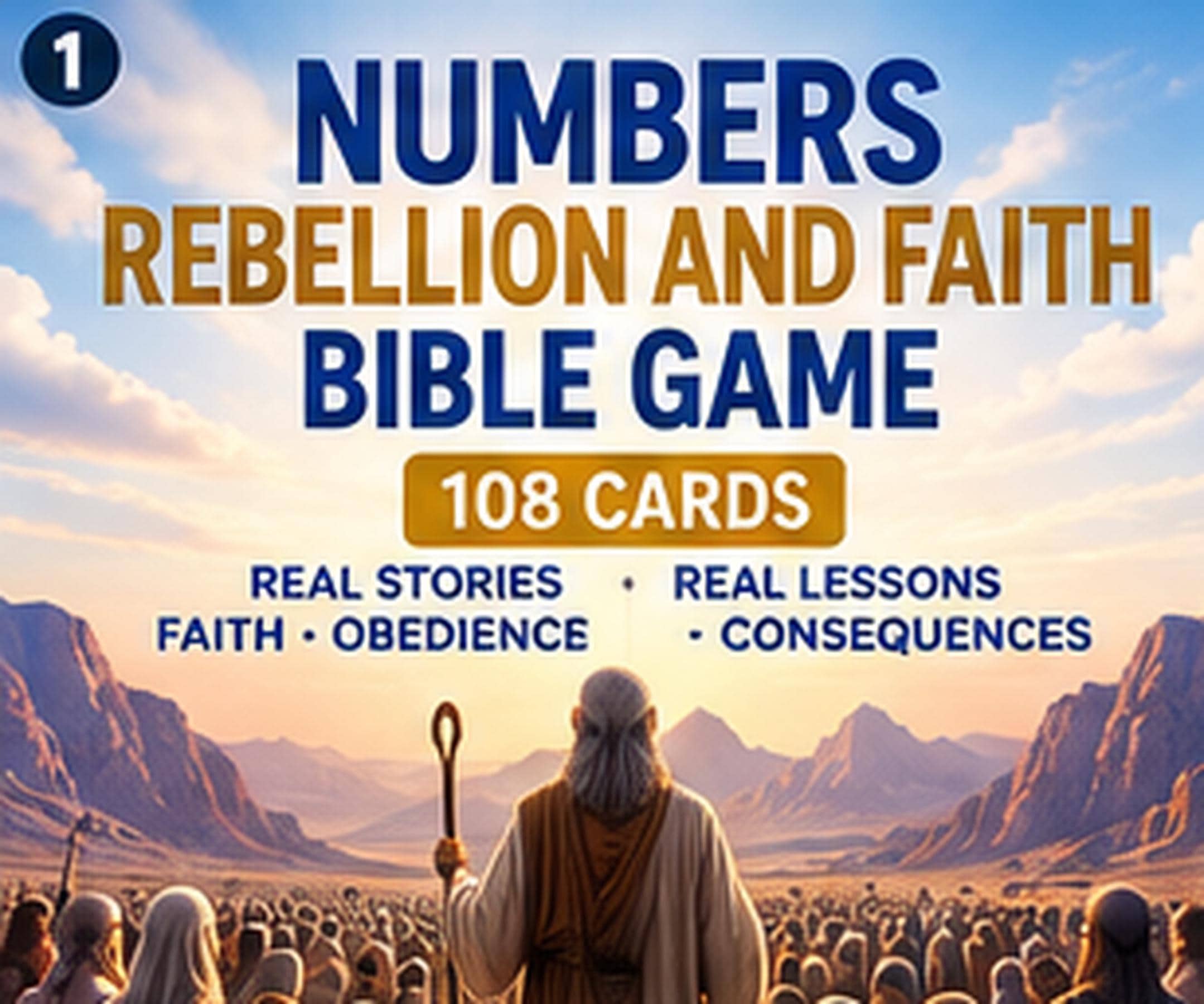 Numbers Rebellion Faith God Game, 108 Cards, Printable Christian Family Church Youth Game (Digital Download) cover