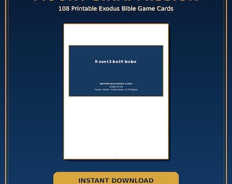 Juego bíblico de la Misión del Monte Sinaí, juego familiar cristiano imprimible del Éxodo, descarga digital de 108 cartas.