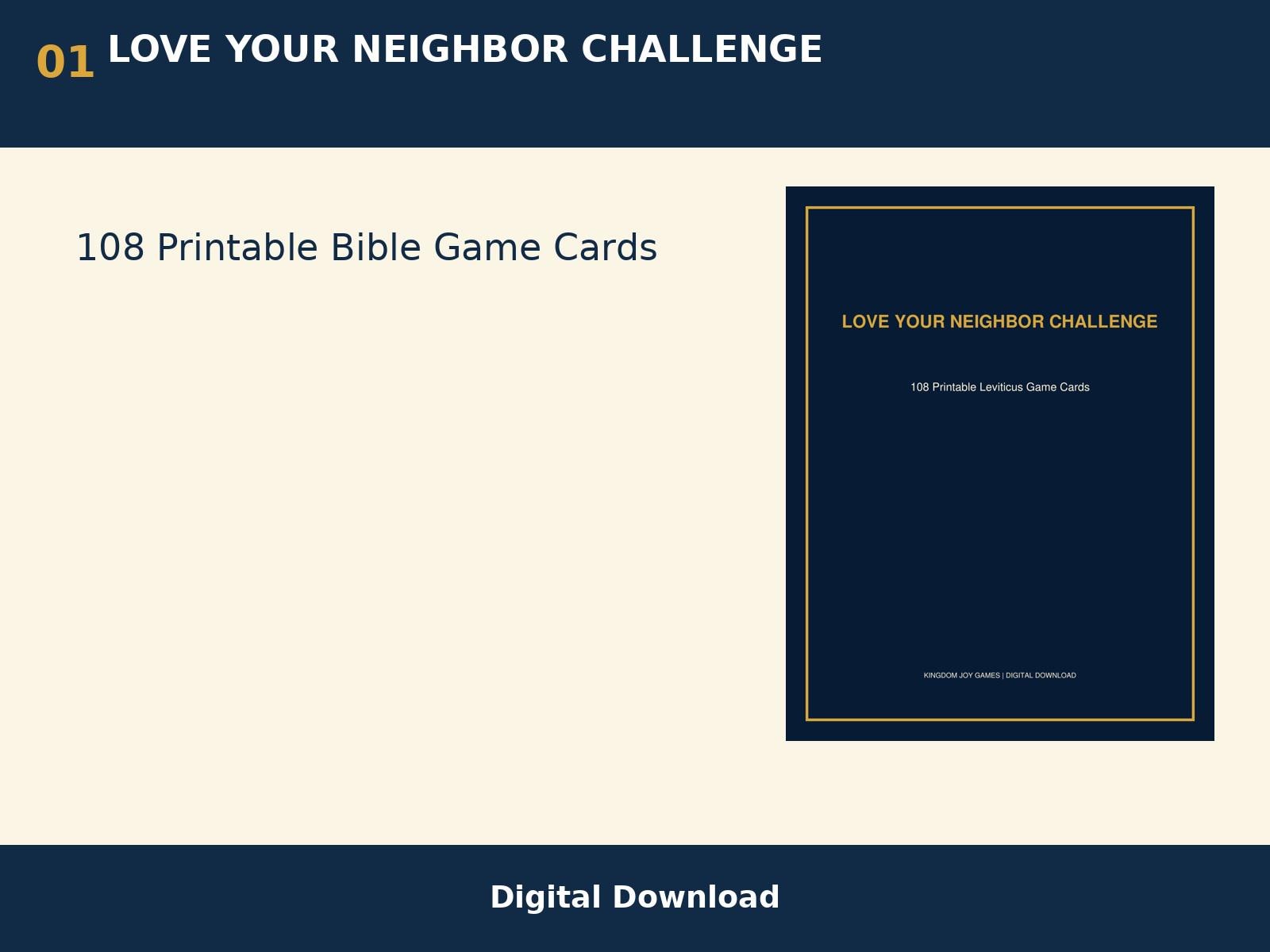 Love Your Neighbor Bible Game, 108 Printable Christian Cards (Digital Download) cover