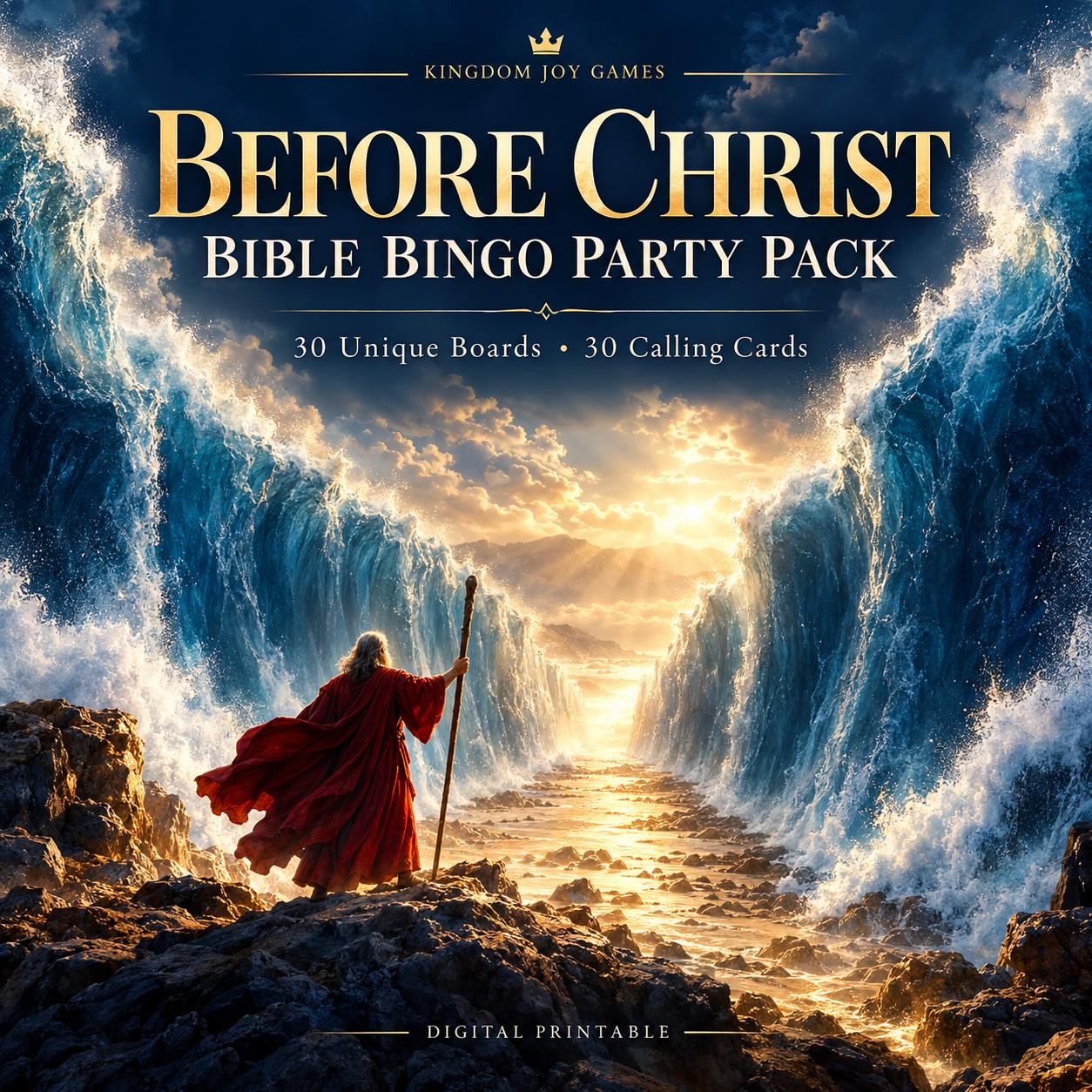 Before Christ Bible Bingo: 30 Old Testament Event Boards & Cards (Digital Download) cover