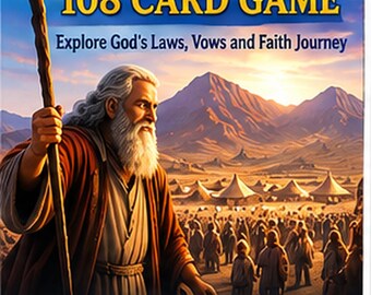Numbers Laws and Vows Bible Game, 108 Cards, Printable Christian Family Church Youth Game, Digital Download