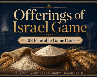 Juego bíblico Ofrendas de Israel, Juego familiar cristiano sobre Levítico, Material imprimible para la escuela dominical, Descarga digital