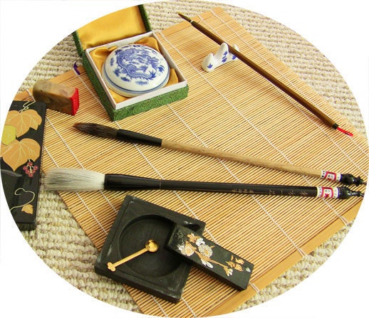 Akashiya Adult Writing Instrument Calligraphy Set Echizen Paint Black Dragonfly Small AR-04ST (Tonbo)