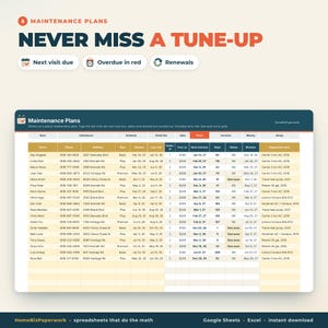 HVAC Plumbing Contractor Tracker Google Sheets Excel | Job Estimate Calculator, Maintenance Plans, Job Tracker, Invoices, Profit image 6