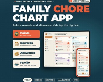Family Chore Chart App | Kids Chore Chart with Points and Rewards, Allowance Tracker, Reward Chart, Chore List for Phone and Tablet