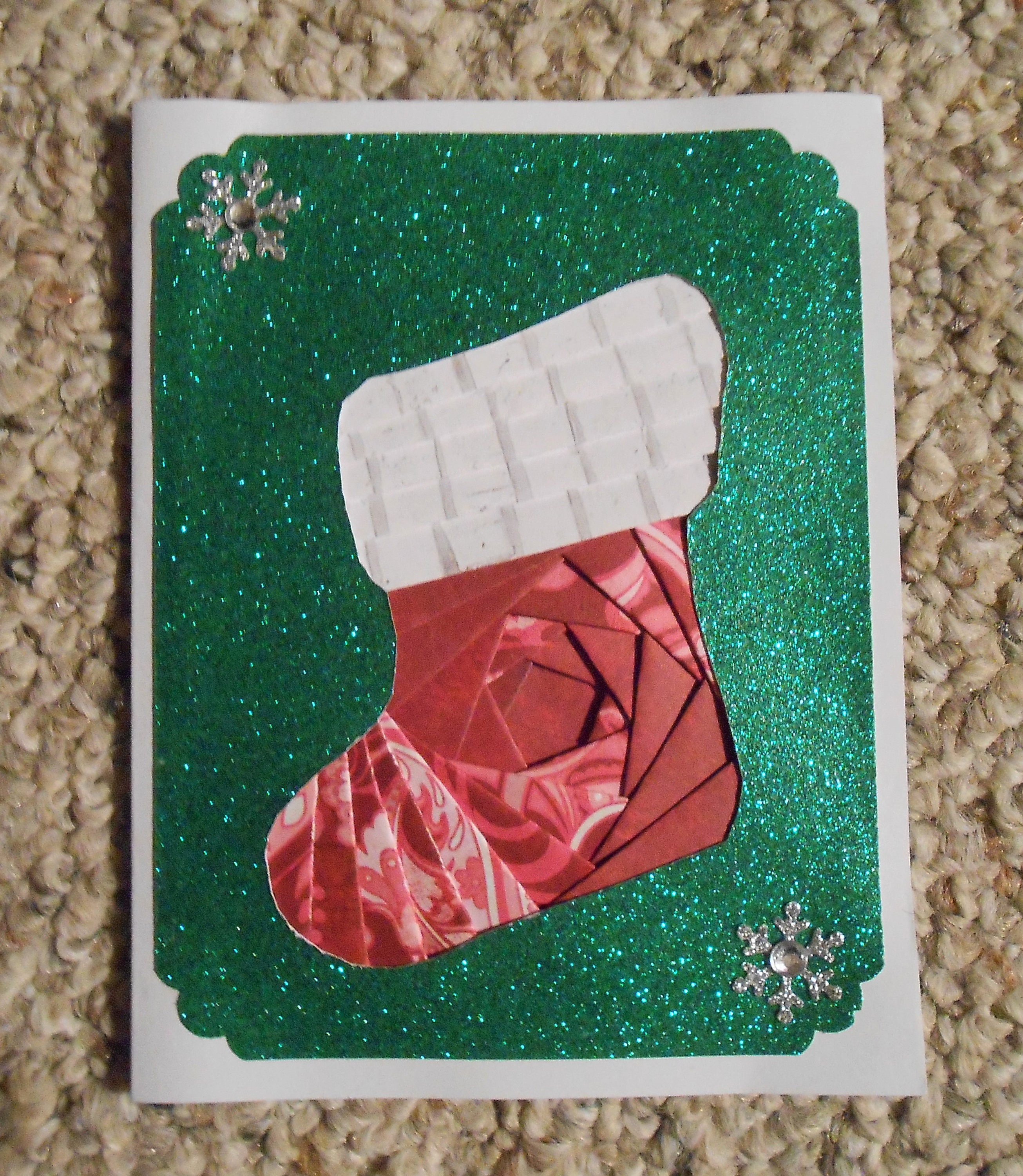 Christmas Stocking Iris-folded Card  Etsy In Iris Folding Christmas Cards Templates