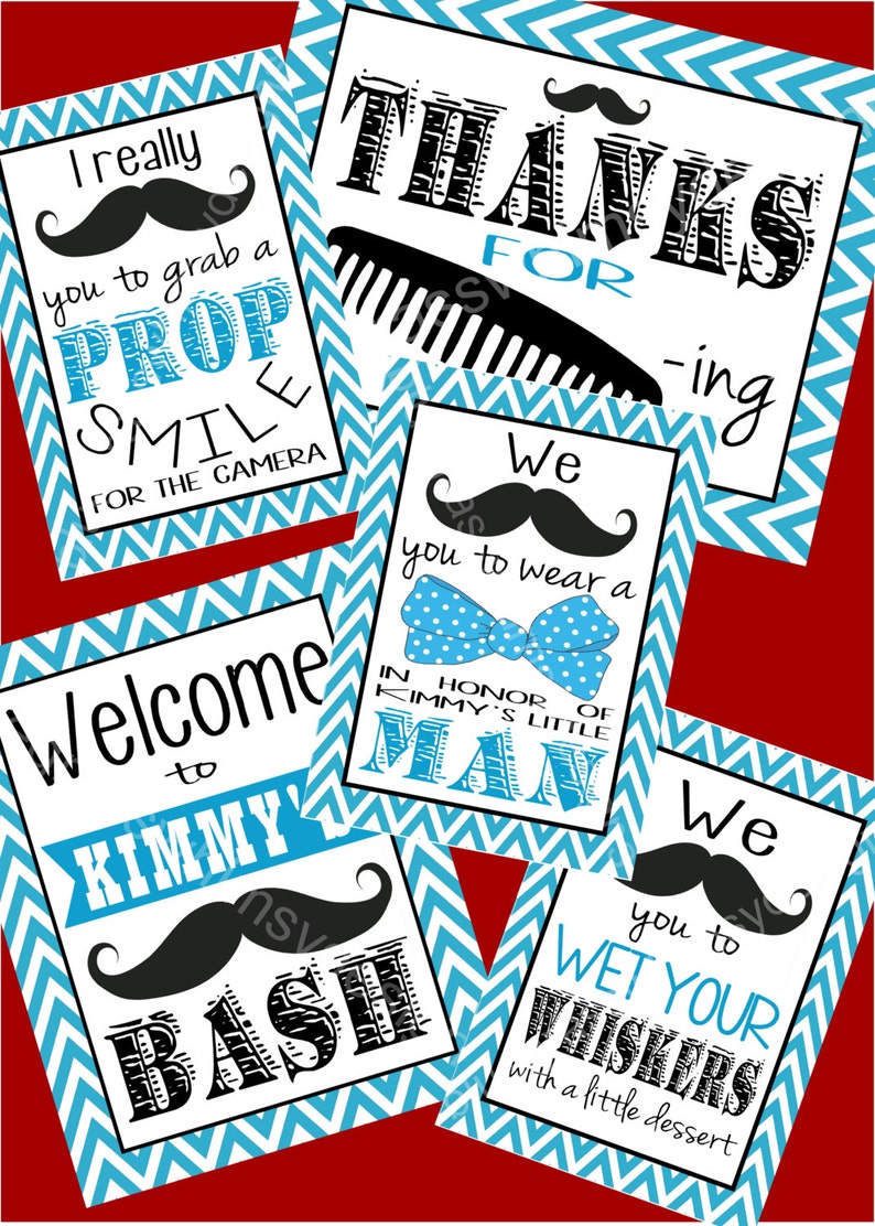 Mustache Sign BUNDLE DIY Printable Party Signs Etsy