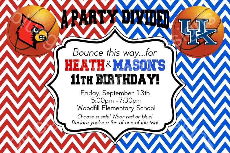A Occasion Separated/ British isles U of L/ Basketball Printable Birthday Get together Invitation Do it yourself image about Uk Basketball Schedule -16 Printable titled A Occasion Separated/ British isles U of L/ Basketball Printable Birthday Bash Invitation Do-it-yourself