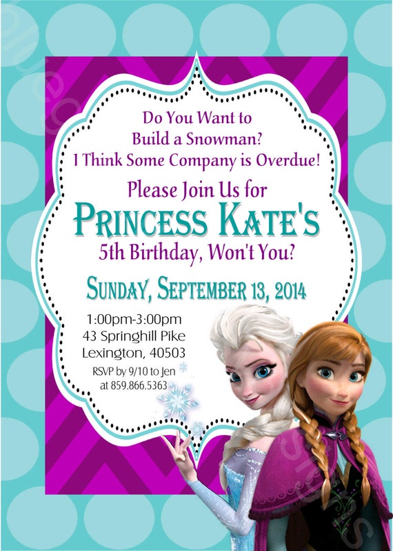 Disney Frozen Elsa Anna Printable Birthday Party Invitation Etsy Disney Frozen Elsa Anna Printable Birthday Party Invitation Etsy