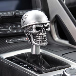 Silver Skull Shift Knob, Helmet Gear Shifter, Gothic Car Interior Decor, Universal JDM Stick Shift, Badass Truck Accessory, Gift for Men