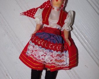 Vintage Italian Costume Dress Doll . Italian Heritage Doll . Handmade Italian Doll