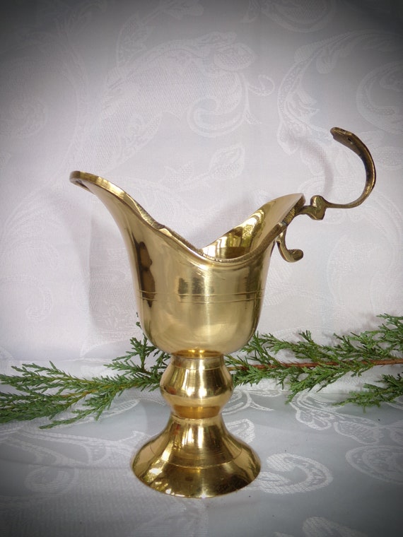 Vintage Brass Pitcher / Solid Brass From India / Holiday Center Piece Brass  / Home Decor Solid Brass / Unusual Brass Pitcher 