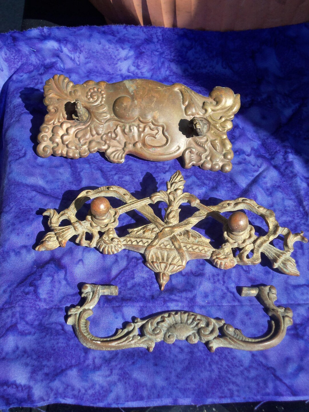 Brass Dresser Pulls / 100 Year Old Drawer Handle/ Farmhouse Decor / 3