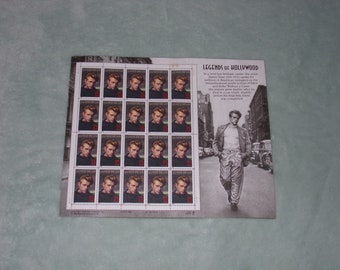 Legends of Hollywood Stamp Sheet, James Dean, Unused US 32 Cent