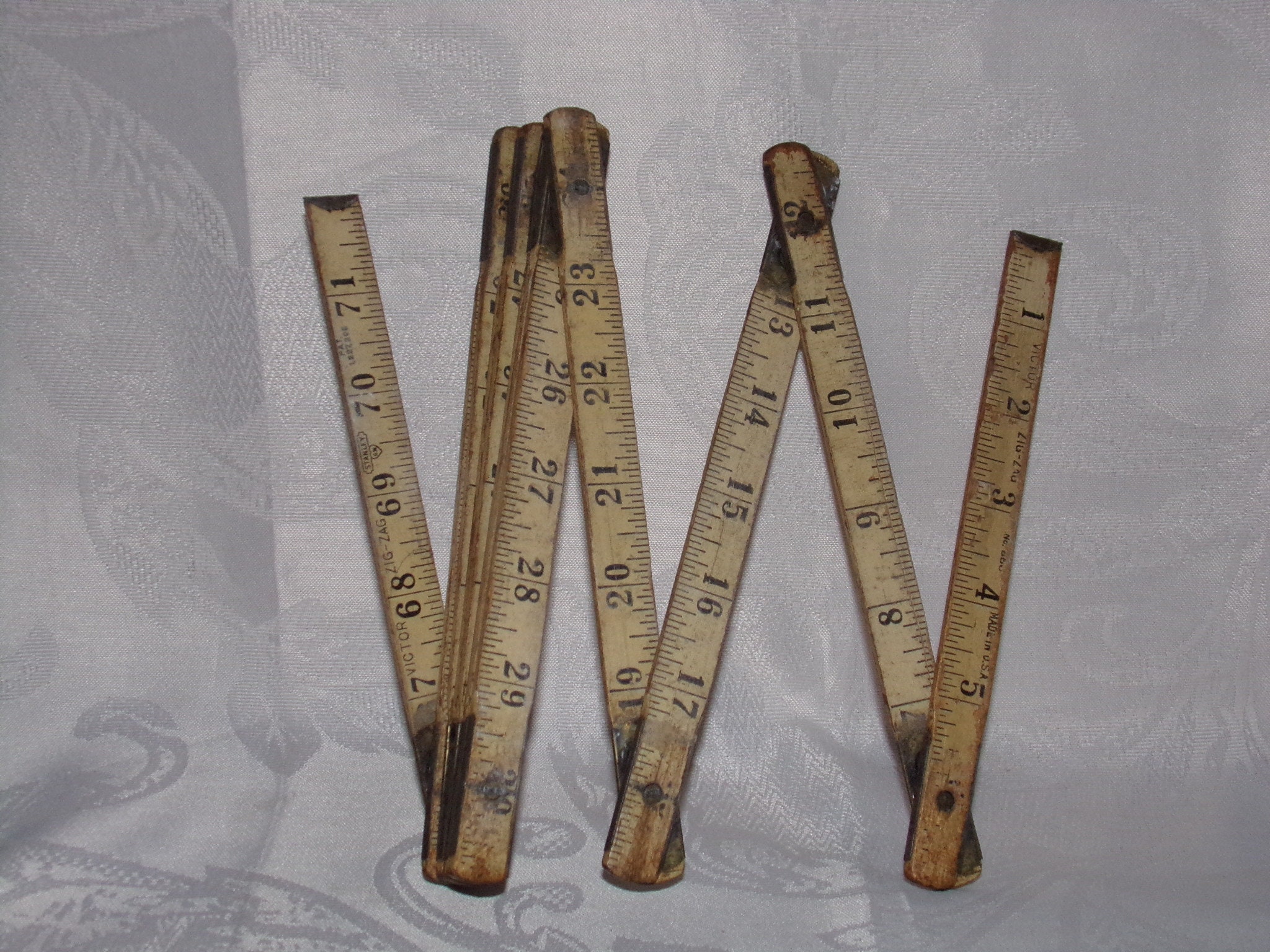 Zigel Ruler Vintage Carpenter Ruler / Victor Zig Zag Wooden Ruler / Antique ...
