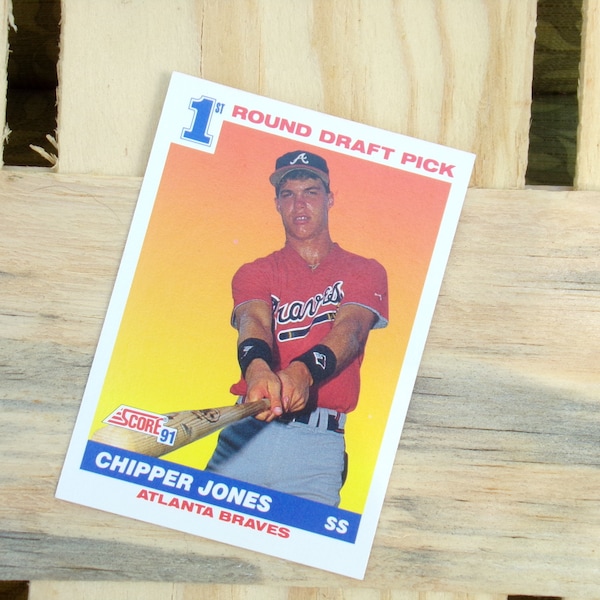 Chipper Jones # 1 Draft Pick 1991  / Rookie Card Chipper Jones /  Score # 671 Rookie Card /   Vintage Baseball  Cards