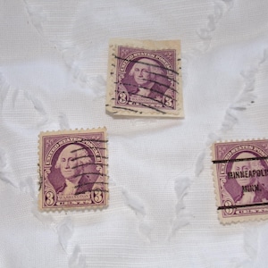 Rare George Washington 3 cent stamps / Violet Color George Washington stamps / 1930s Stamps