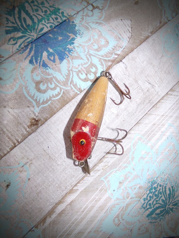 Vintage Wood Fishing Lures / 3'' Anglers Fishing Lure / Octopus Hooks Fishing  Lures / Gift for the Fishermen / - Etsy Finland