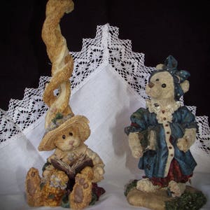 Boyds Bear & Friends. Resin Set Of 2  / Spring Time  Boyds Bunny / Folkstone Collection   / Bear Collection.  Rustic Bears