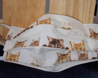 Double Sided Cloth Face Mask / Reusable Face mask  /  Cotton face mask / Cat Face mask / Cute Cat face mask. Womens Face mask
