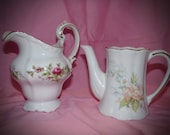 Vintage Gravy Server Creamer Pitcher Johann Haviland Gravy Boat Beautiful Wild Rose Fine China Creamer,Winerose Collection