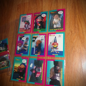 Vintage Troll Trading Cards /  Norfin Trolls Collectible cards  / Series # 1 Introduction cards /    Set of  ( 14 )  Troll cards