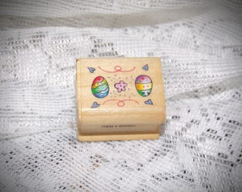 Easter Egg Rubber Stamps /  Wooden block Egg Stamps /  Scrap booking Stamps /  Easter Card rubber stamp / craft supplies stamps.