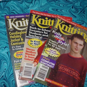 Vintage set of  3  Knitting Digest Books /   Knit pattern Books /