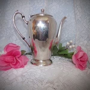 Antique Silver Tea / Coffee Pot . Mom Gift /  Tea Party Decor .  100 year old Tea / Coffee Kettle  .    Anniversary Party Dcoration