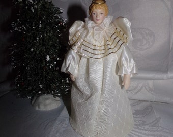 Vintage Tree Top Angel /  Rare Porcelain Angel Topper