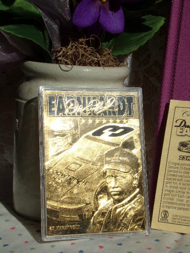Nascar Race Driver Dale Earnhardt Gold Card / 23 Kt Gold Card Etsy