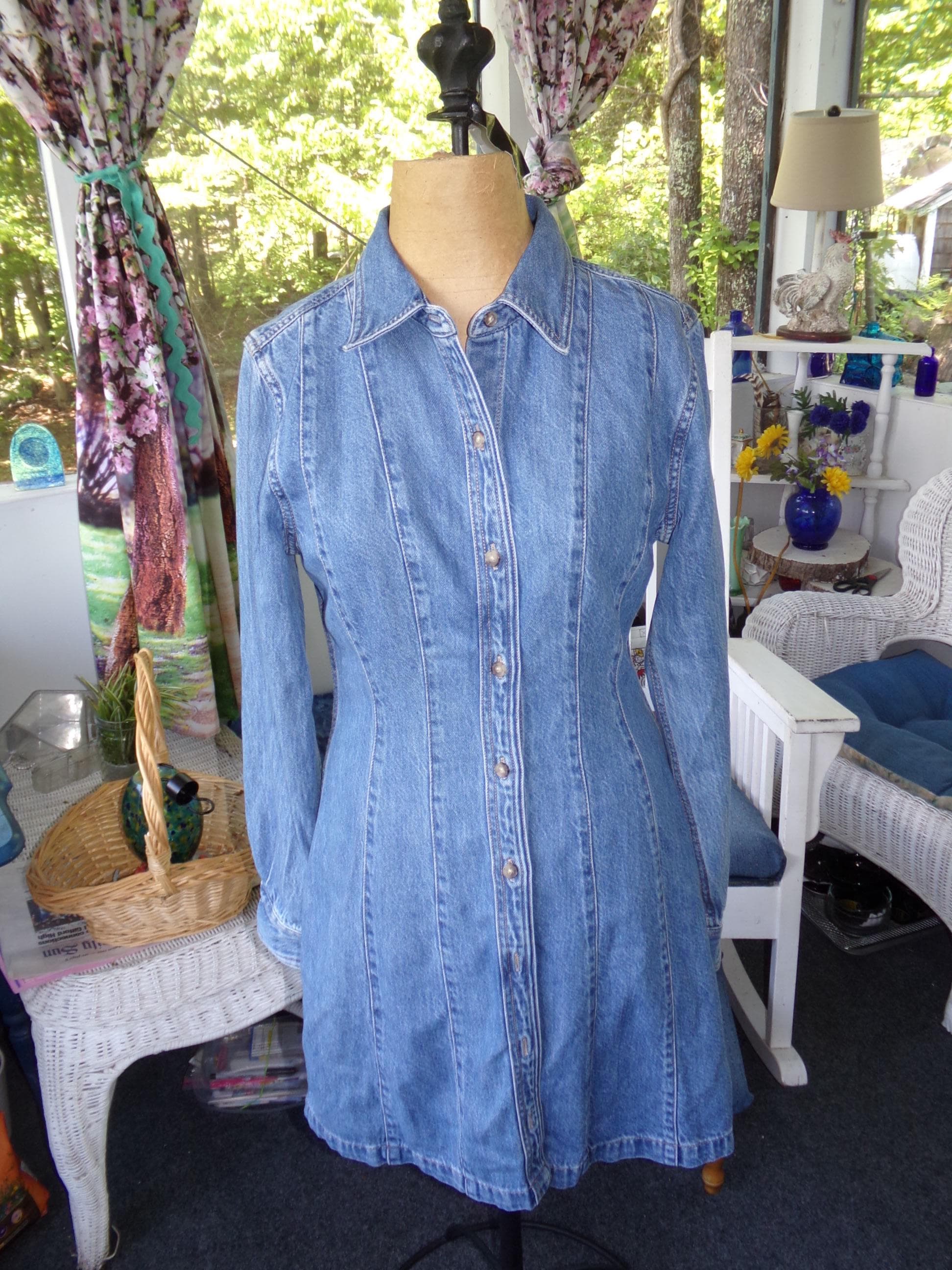 90s Denim Dress - Etsy