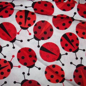 Fabric Lady Bug  / End of Bolt fabric /  Bug Fabric / 100 %Cotton  / Red Bug Fabric  / Large Lady Bug Fabric / fabric from my Stash