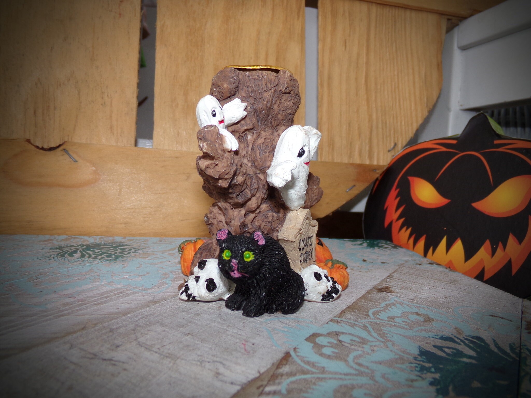 Vintage Halloween Candle Holder / Ghost Candle Holder / Fall  display picture 1