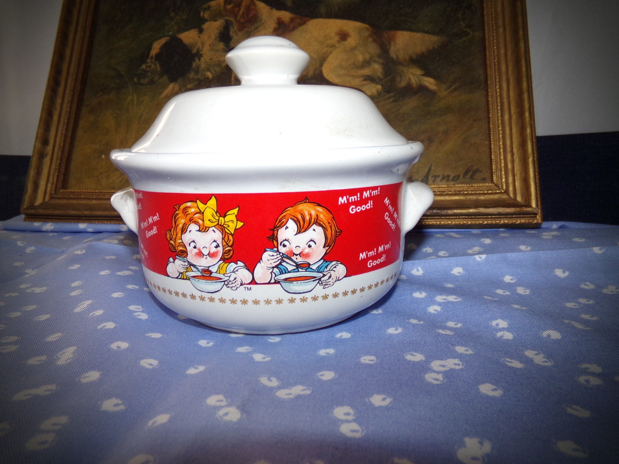 Vintage Campbells Soup Bowl W/ Lid / Farm House Kitchen