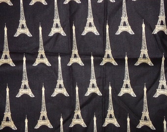 Paris Fabric /   Black and Gold Paris Fabric  / I Dream of Paris  Fabric / Black and Gold fabric  / Quilting Fabric   /  Fat Quarter Fabric