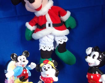 Disney  Figurines,    Mickey Mouse Figurines.    Set of 4  Disney Toys.     3 Cake Toppers    Mickey Mouse  JuteBox Figurine.