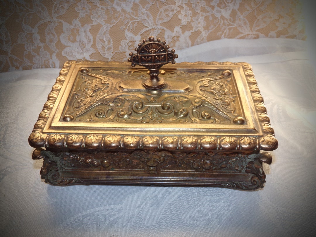 Victorian 1800s Double Ink Well / Brass Vintage Double Ink Etsy