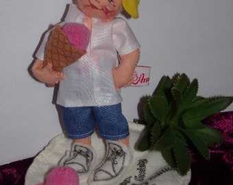 Vintage Annalee Doll /  7'' Ice Cream Boy Doll / Annalee doll Logo Society  / 1993 Annalee doll /  Spring Decor