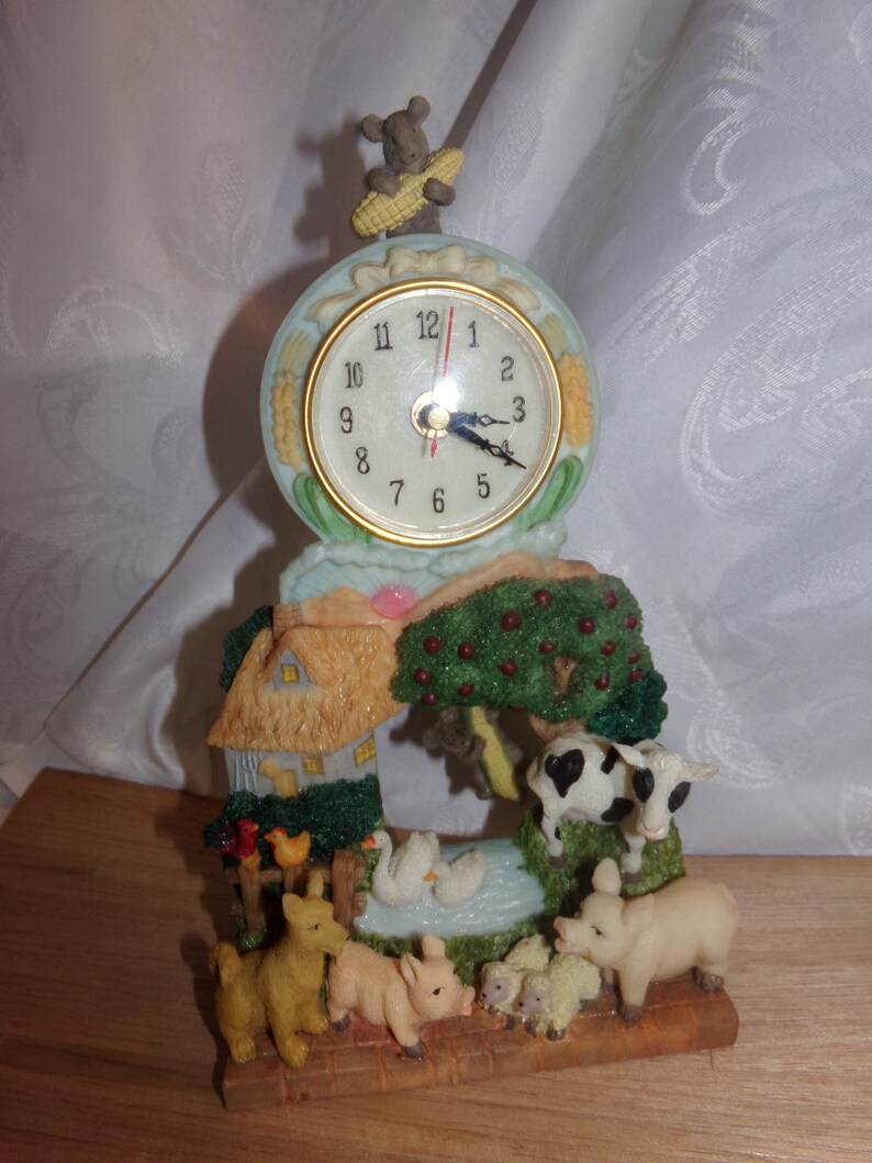 Vintage Farm Animal Clock / Kitchen Clock / Retro Farm Clock / Etsy